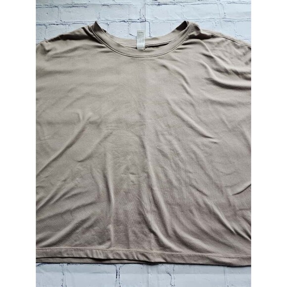 90 Degree By Reflex Super Soft Deluxe Short Sleeve Top Beige Size M Pre-Owned - Picture 8 of 8